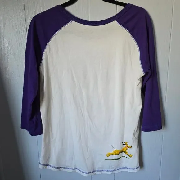 Disney Parks Disneyland Resort Glitter Baseball Tee size Large Mickey Minnie - Picture 2 of 7